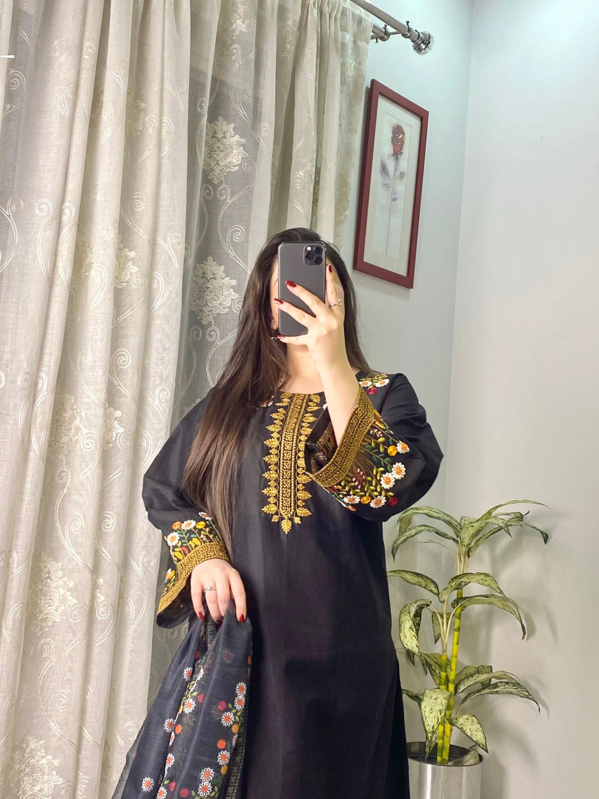 DESIGNER EXCLUSIVE EMBROIDERED ROMAN SILK SUIT