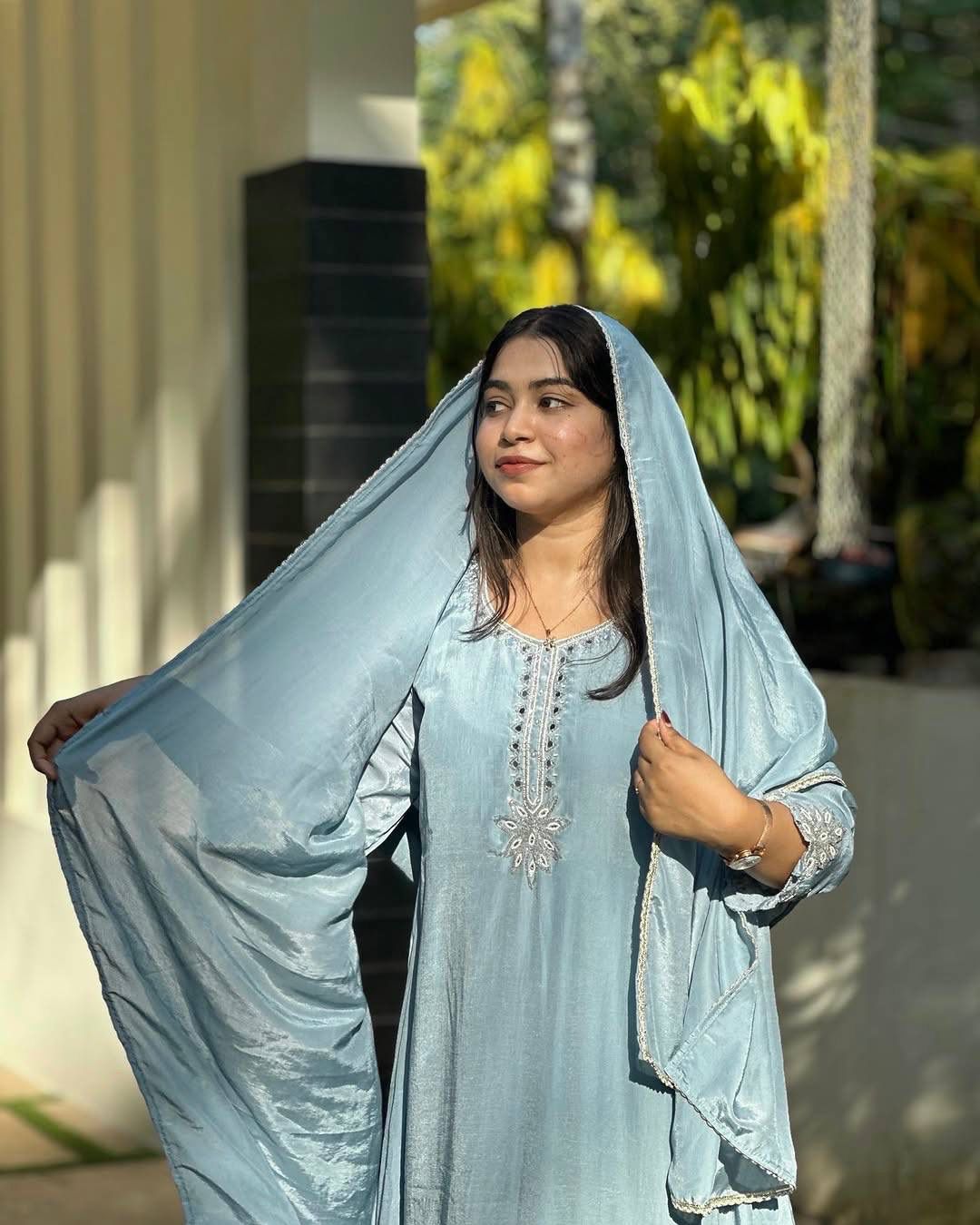 PREMIUM CHINON SILK KURTI–PANT SET