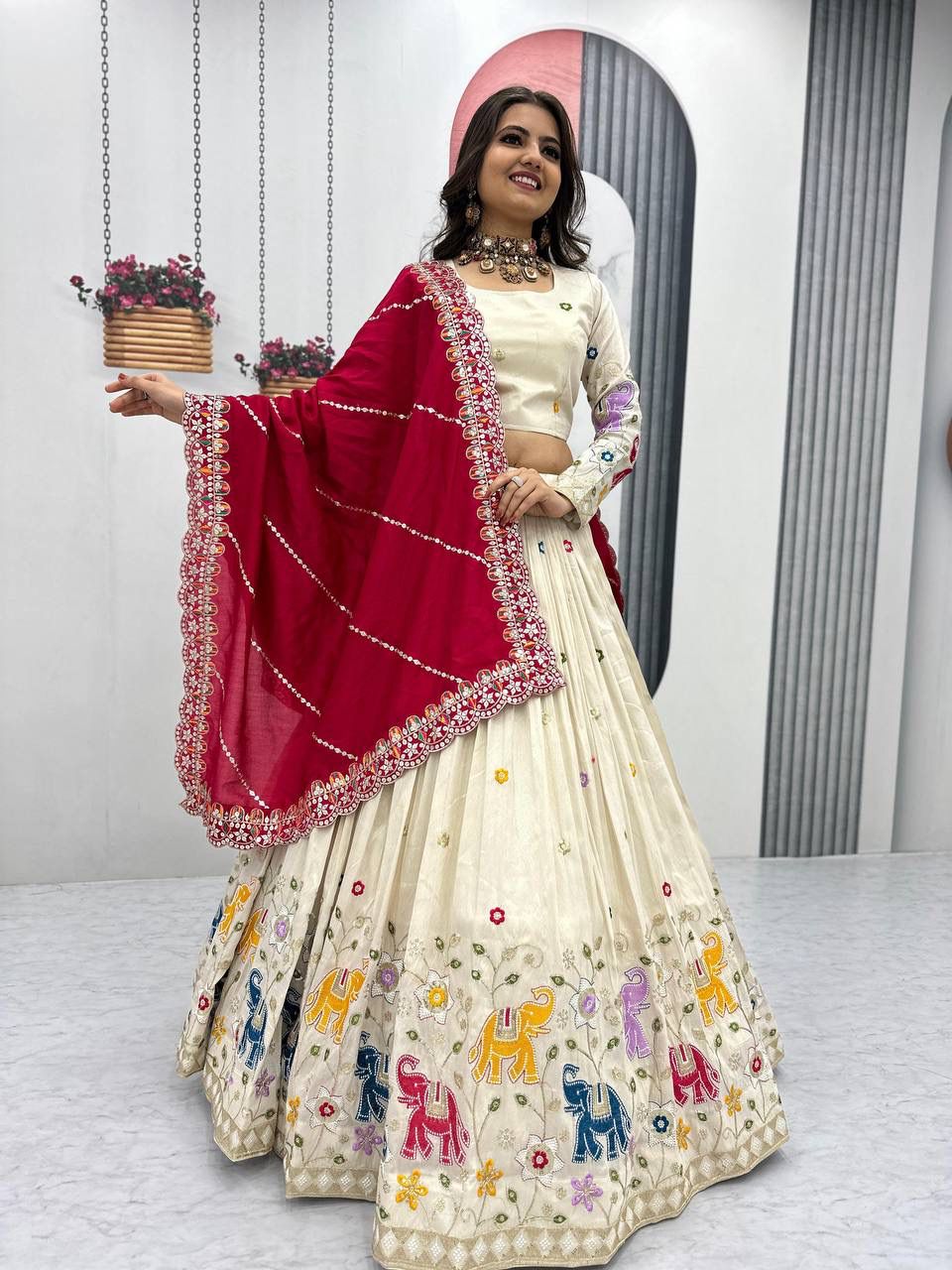 Ivory Maharani Designer Lehenga Set