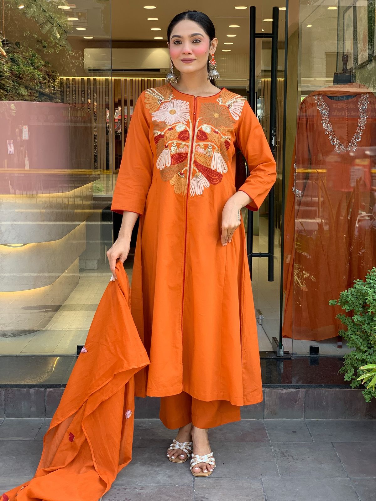 Amber Bloom β Luxury Chanderi Silk 3-Piece Set