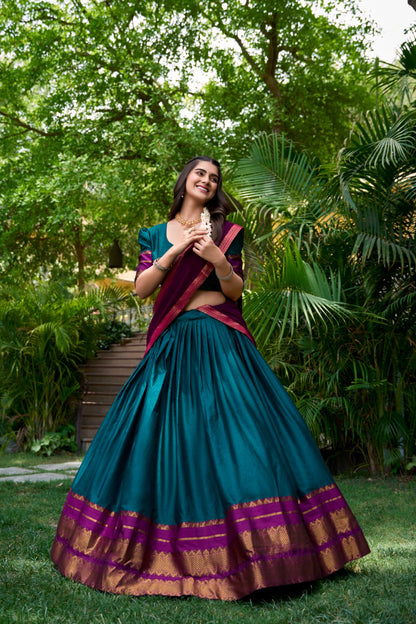 PREMIUM SOUTH-STYLE HALF SAREE LEHENGA COLLECTION
