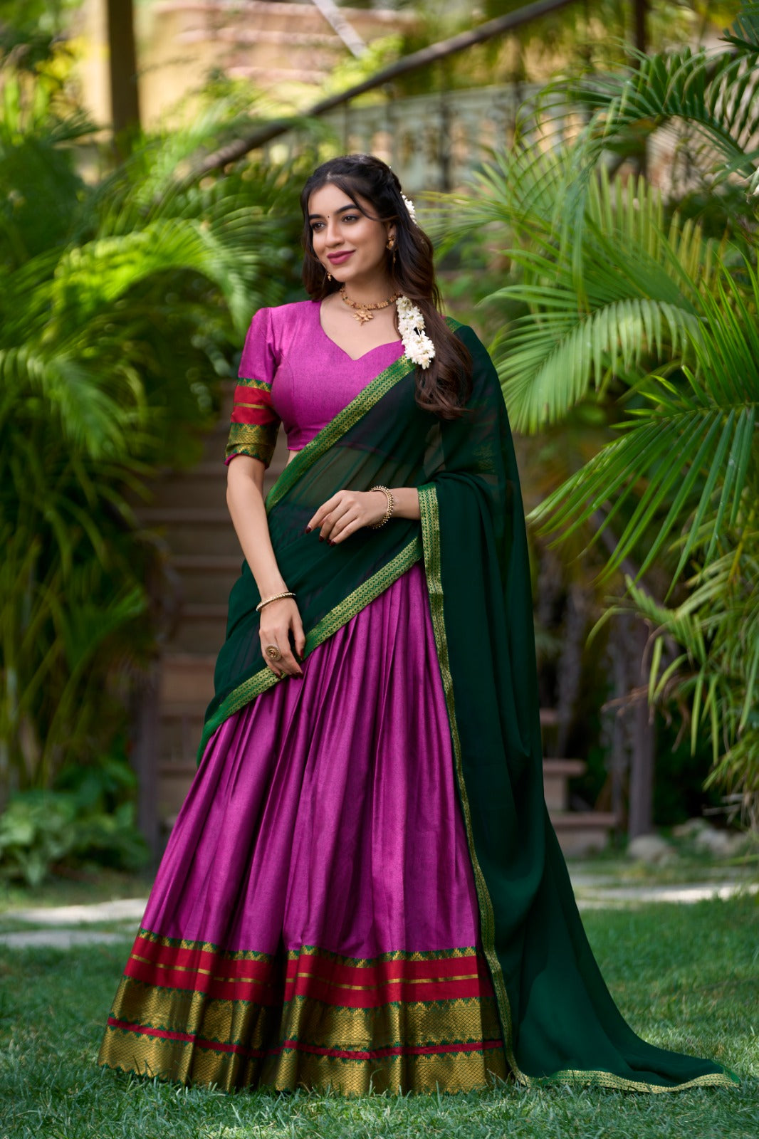 PREMIUM SOUTH-STYLE HALF SAREE LEHENGA COLLECTION