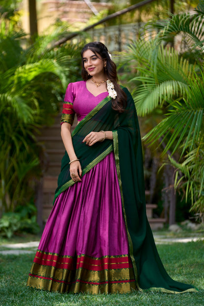 PREMIUM SOUTH-STYLE HALF SAREE LEHENGA COLLECTION