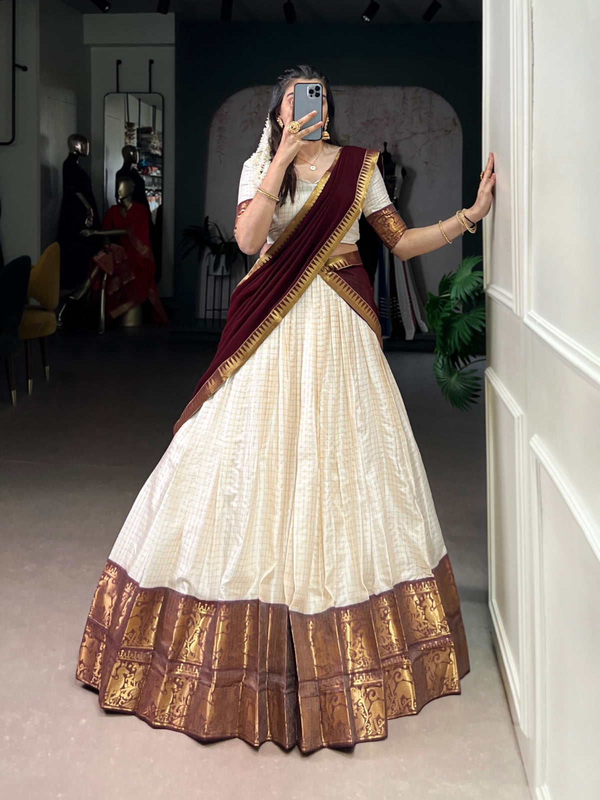 Kalyani Heritage Cotton Lehenga Choli Set