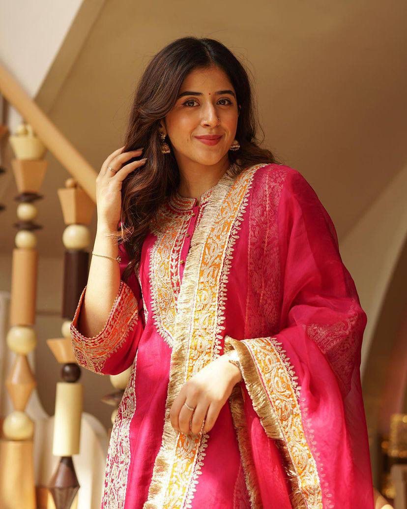 PREMIUM CHINON SILK KURTI–PLAZZO SET