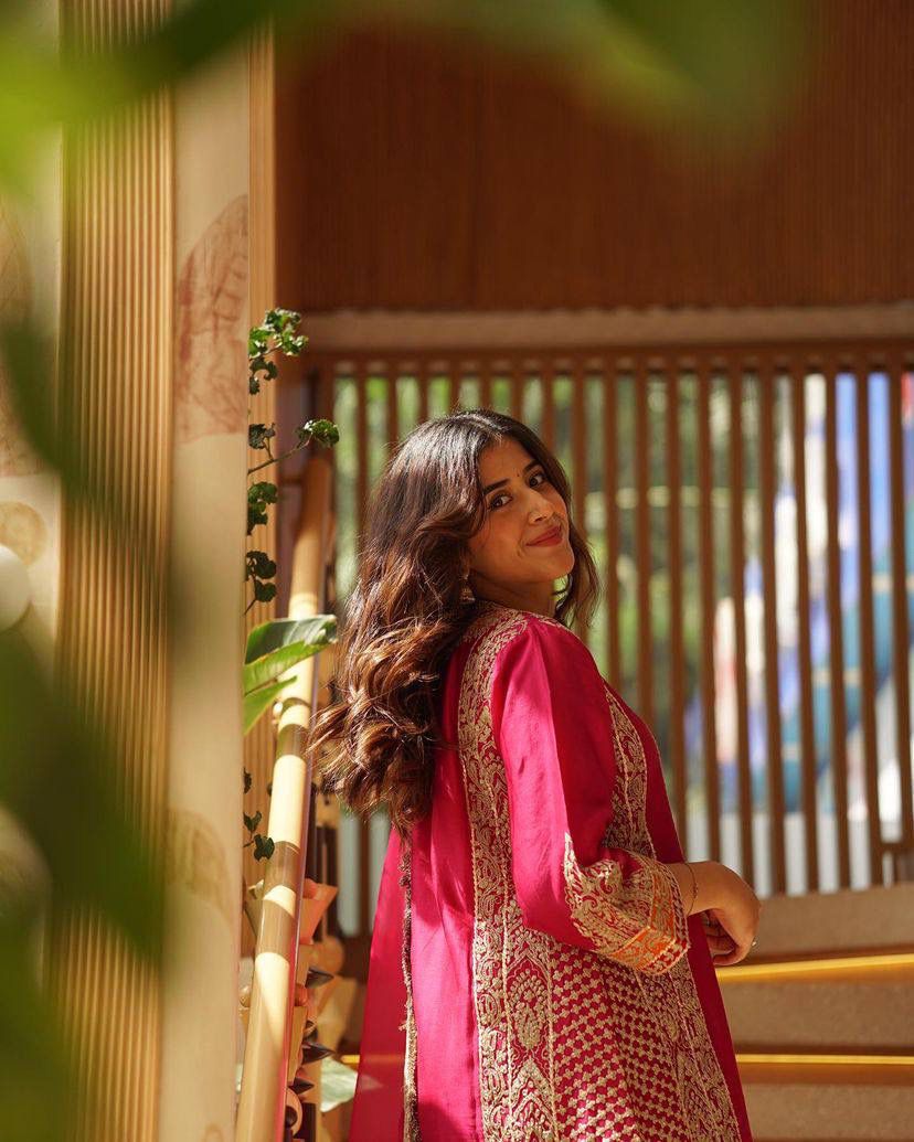 PREMIUM CHINON SILK KURTI–PLAZZO SET