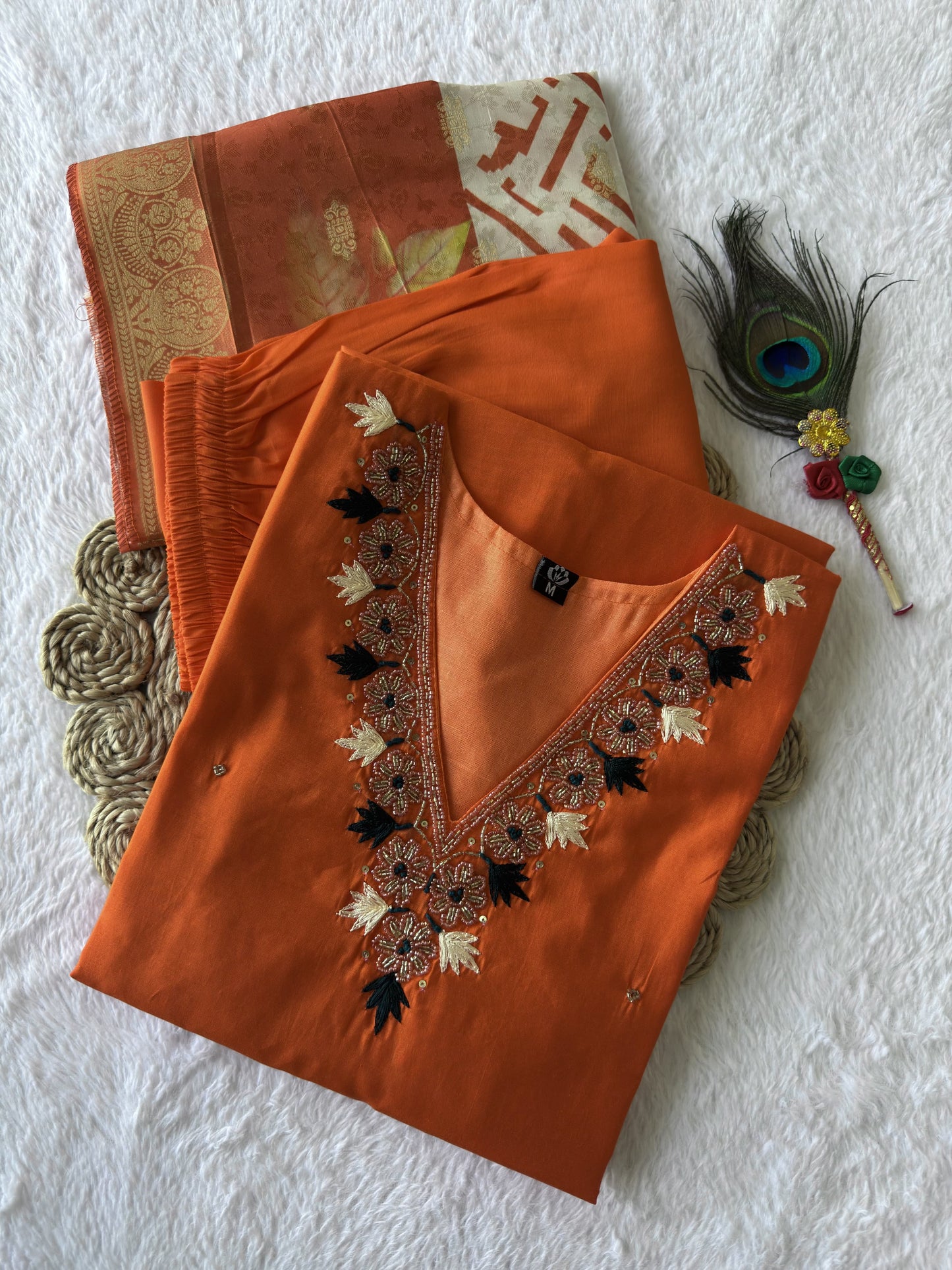 Designer Kurti Pant Dupatta Set – “Amber Grace