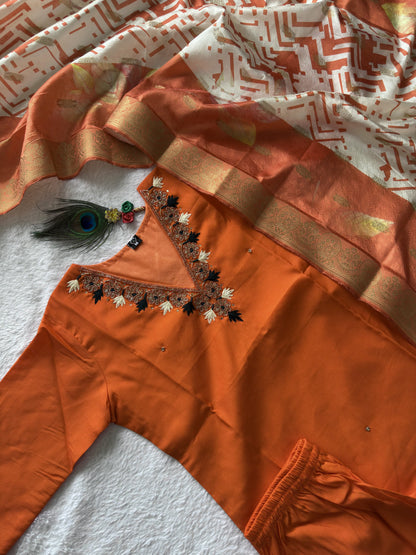 Designer Kurti Pant Dupatta Set – “Amber Grace