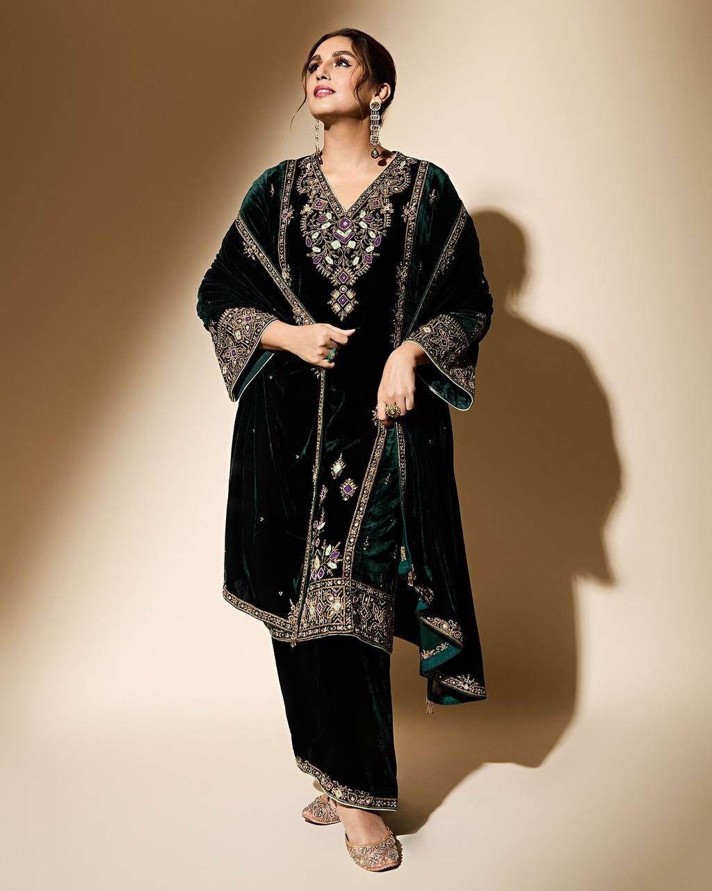 LUXURY VISCOSE VELVET PARTY-WEAR SET