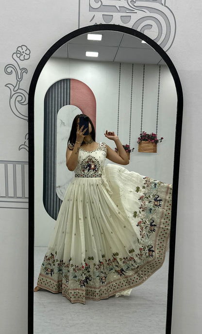 Royal Festive Chinon Embroidered Gown Set