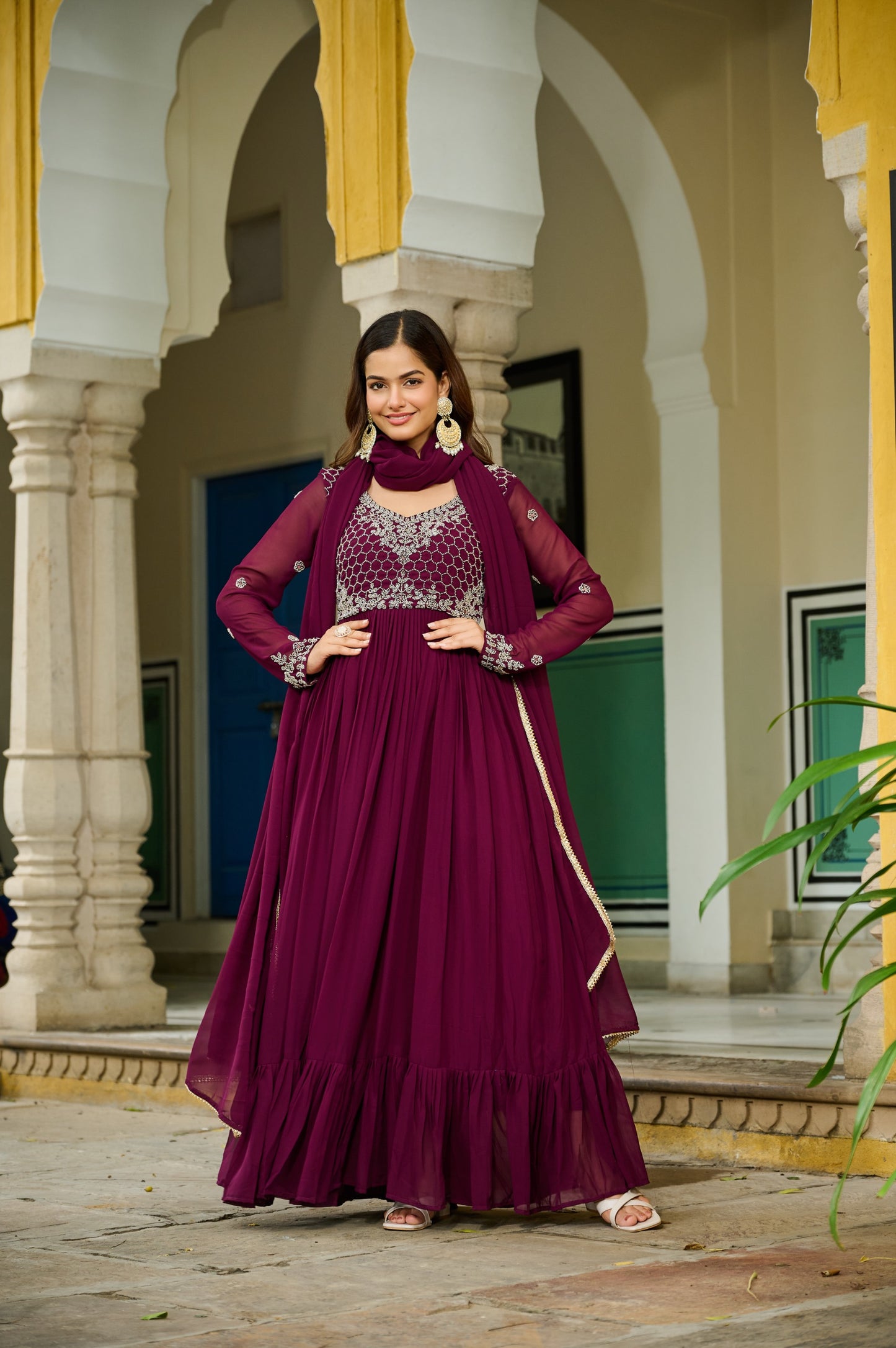 PREMIUM DESIGNER READYMADE GOWN–DUPATTA COLLECTION