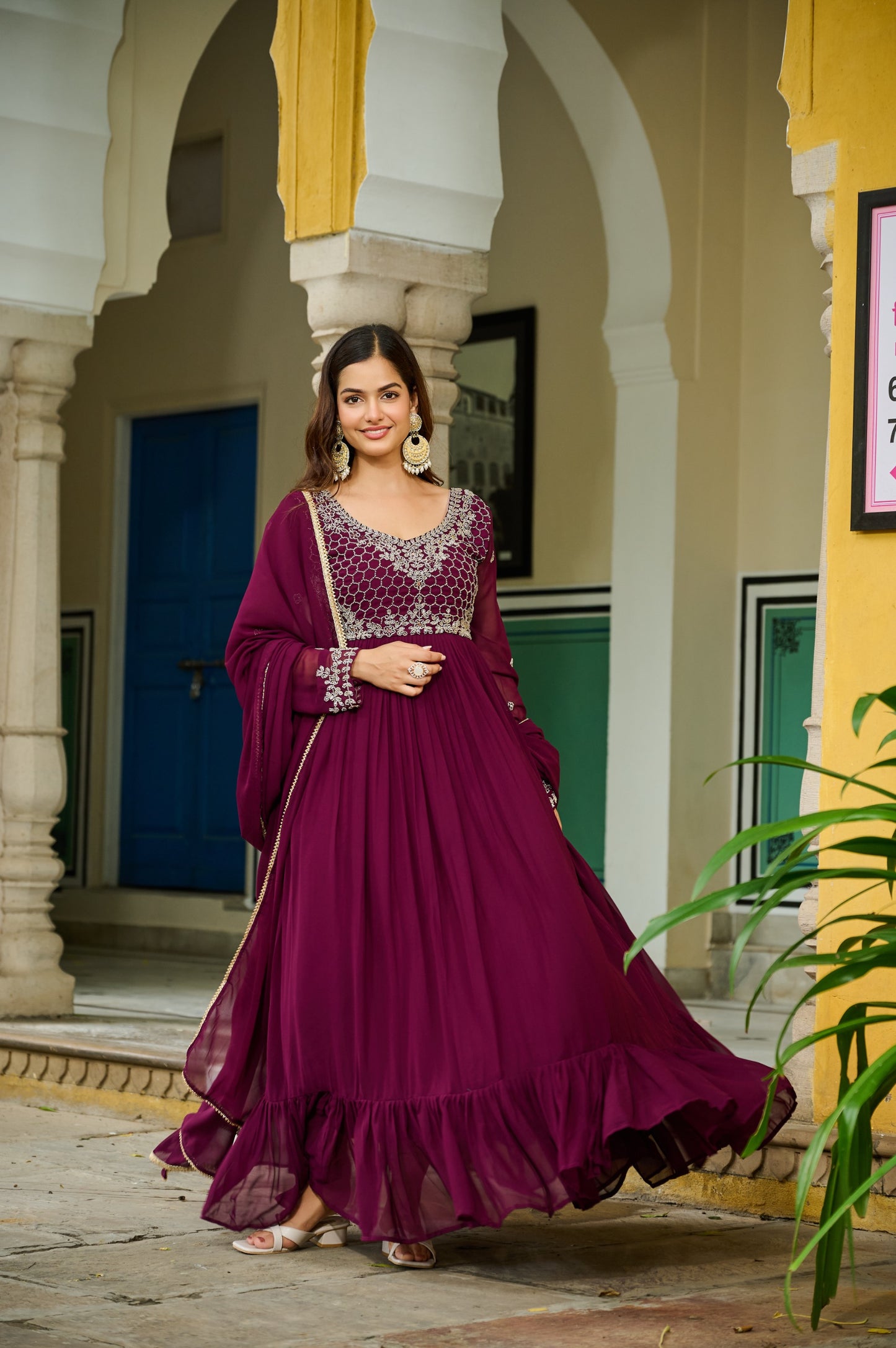 PREMIUM DESIGNER READYMADE GOWN–DUPATTA COLLECTION