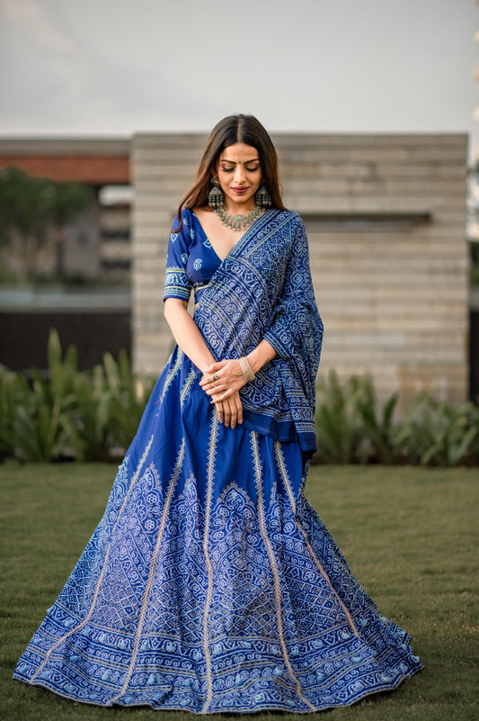 Premium Vaishali Silk Bandhani Lehenga Choli