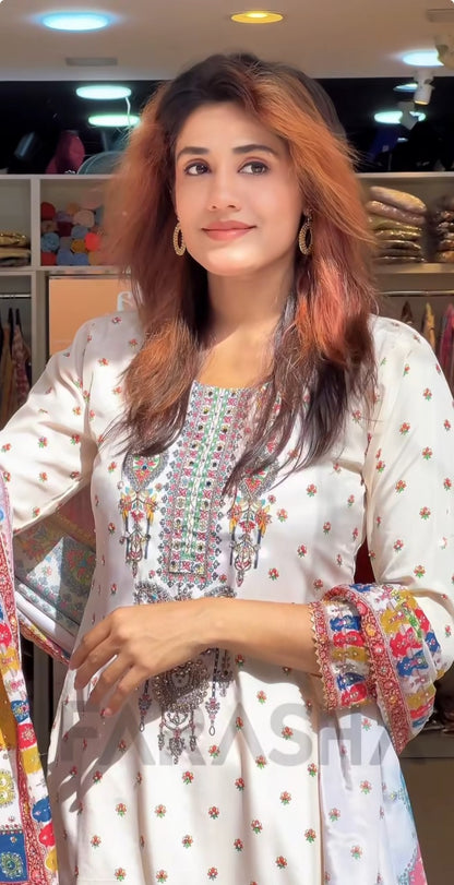 Exclusive Designer Maslin Digital Print Suit Set