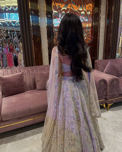 Champagne Blossom Radiance Lehenga