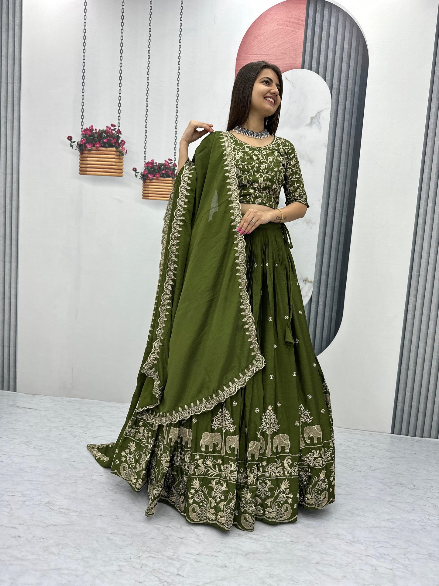 Emerald Heritage Royal Chinon Lehenga Set