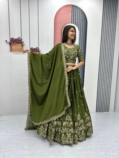 Emerald Heritage Royal Chinon Lehenga Set