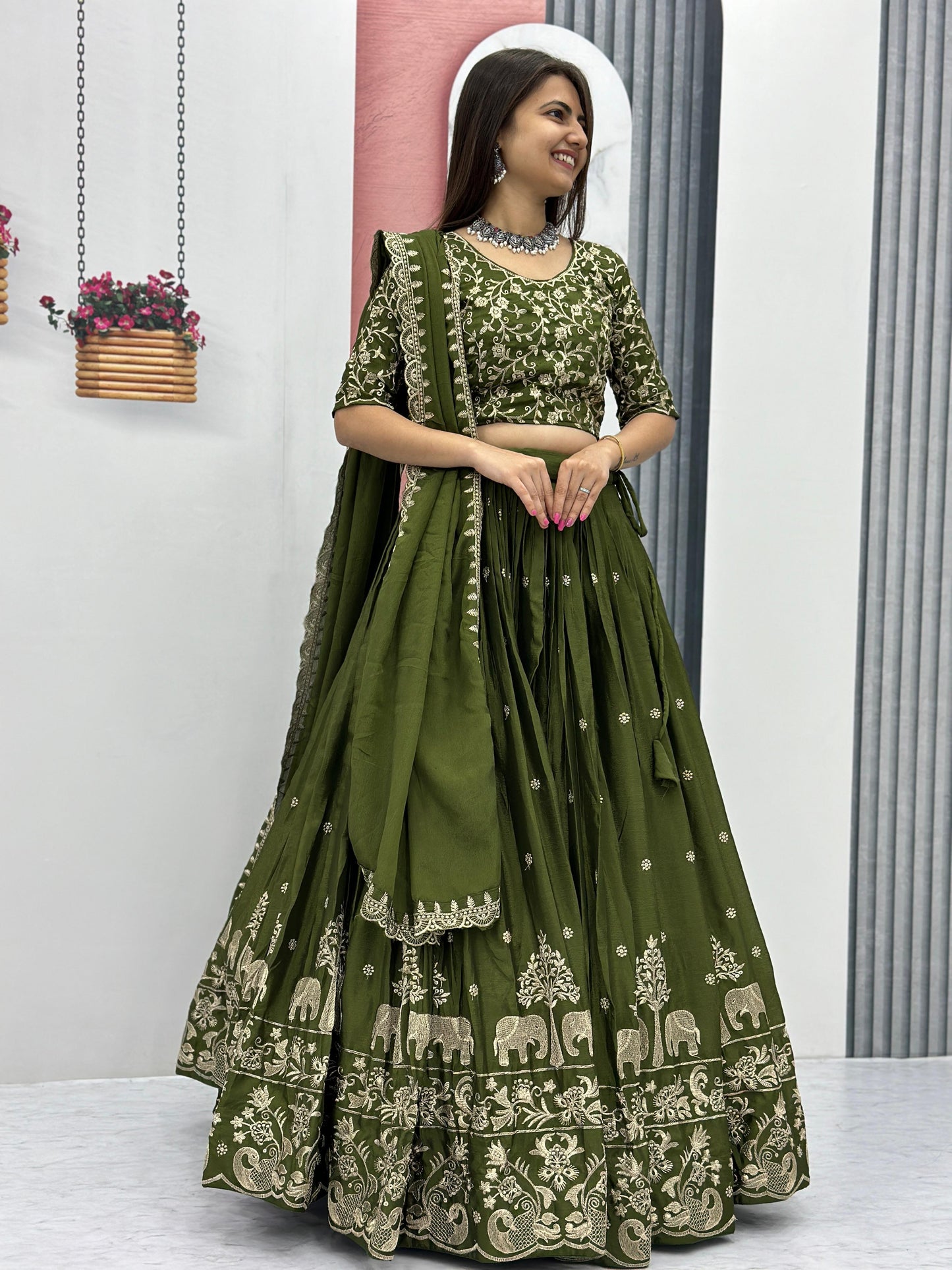 Emerald Heritage Royal Chinon Lehenga Set