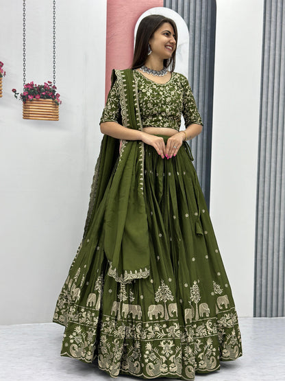 Emerald Heritage Royal Chinon Lehenga Set