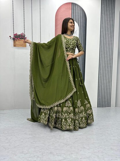 Emerald Heritage Royal Chinon Lehenga Set