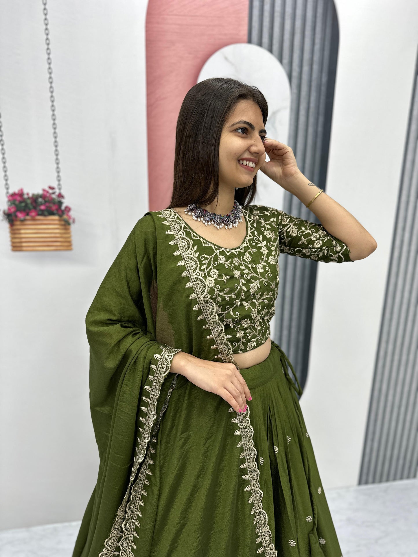 Emerald Heritage Royal Chinon Lehenga Set