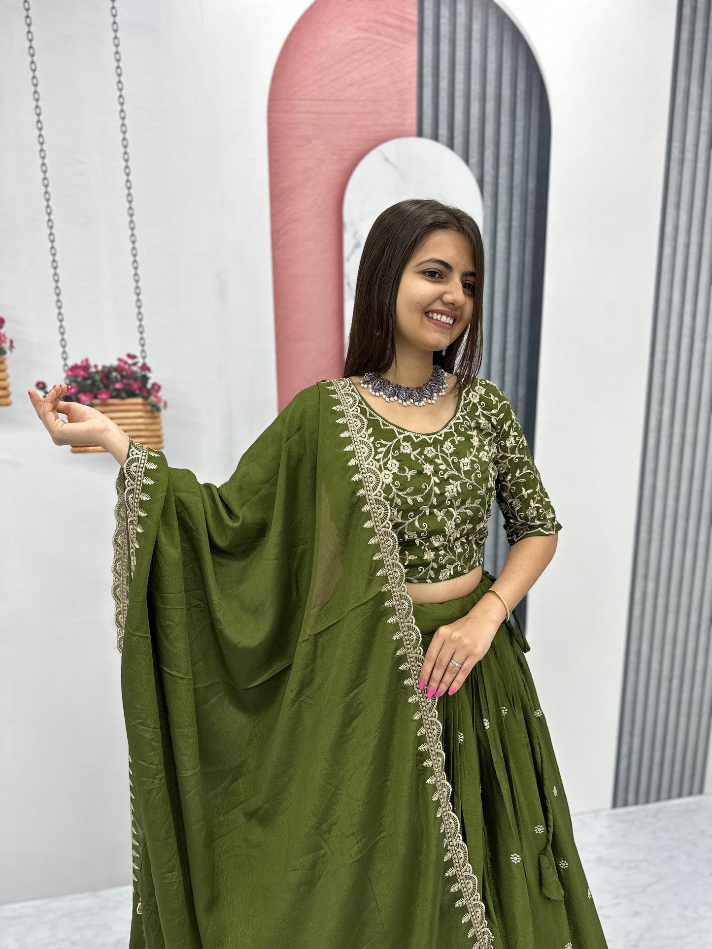 Emerald Heritage Royal Chinon Lehenga Set