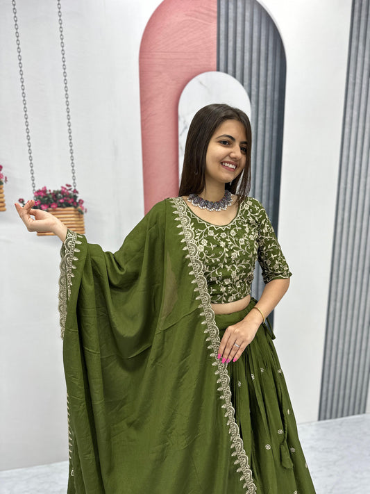 Emerald Heritage Royal Chinon Lehenga Set
