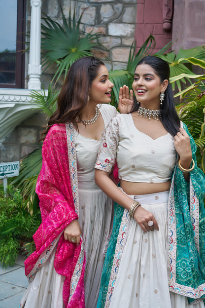 Royal Noor Luxe Tissue Silk Embroidered Lehenga Set