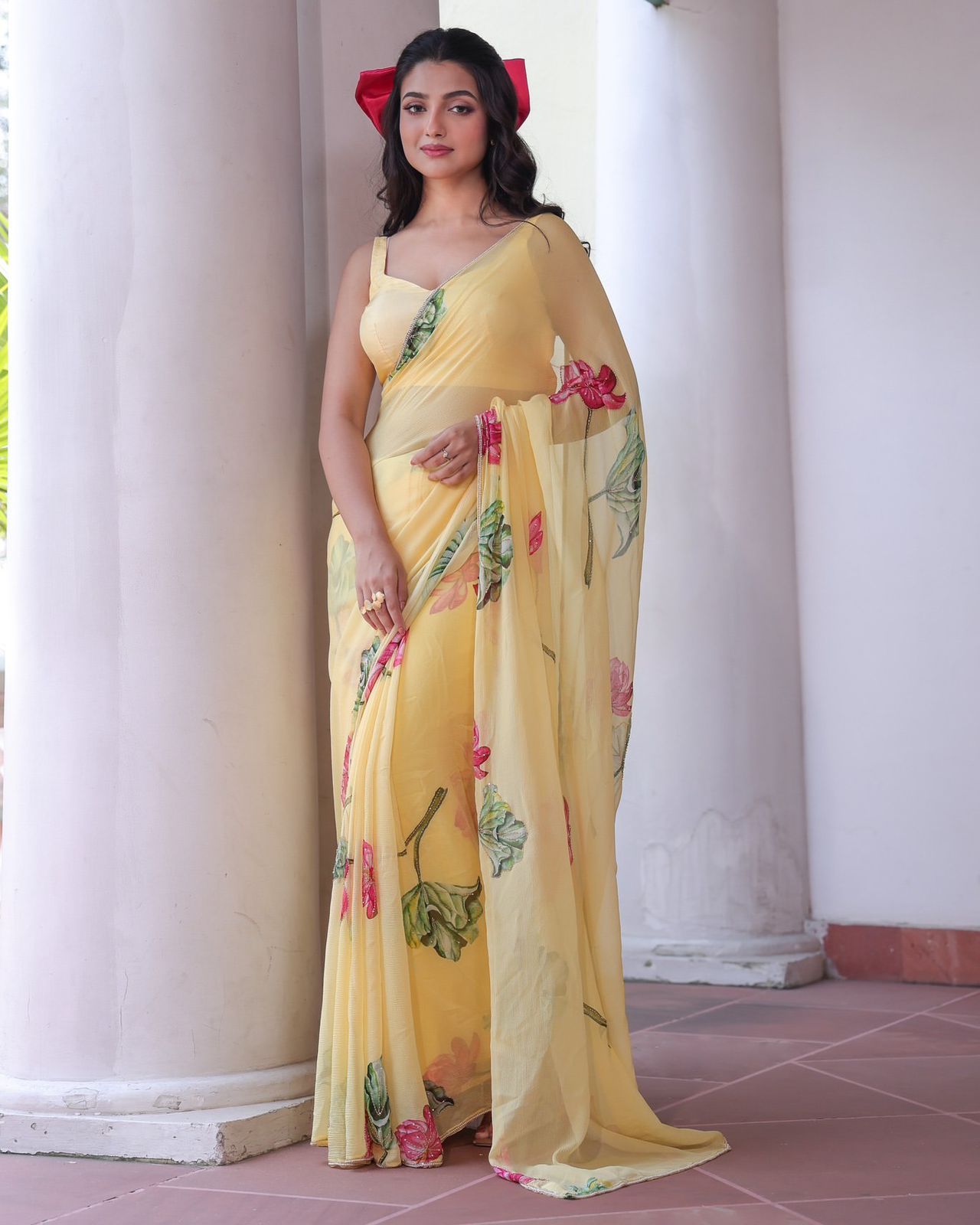 Blossom Aura – Premium Floral Handwork Saree Collection