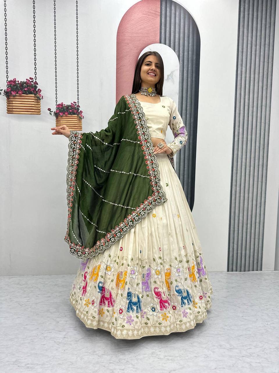 Ivory Maharani Designer Lehenga Set