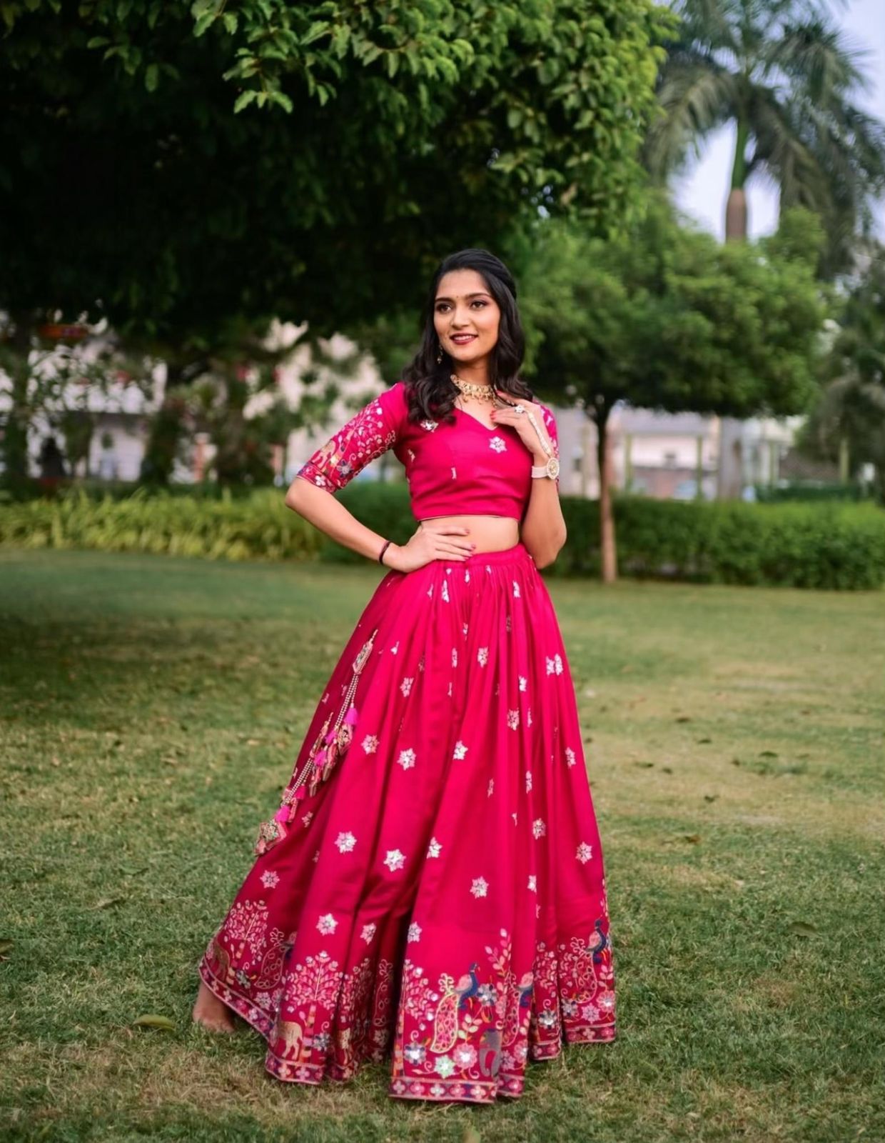 Rani Gulzaar Festive Chinon Lehenga Set