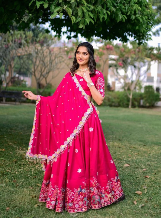 Rani Gulzaar Festive Chinon Lehenga Set