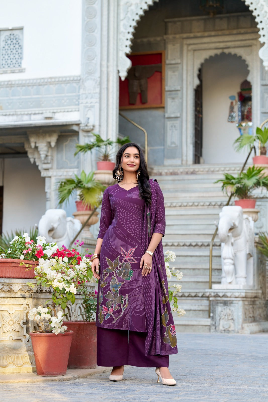 Livaa Elegance” – Printed Roman Silk Salwar Suit