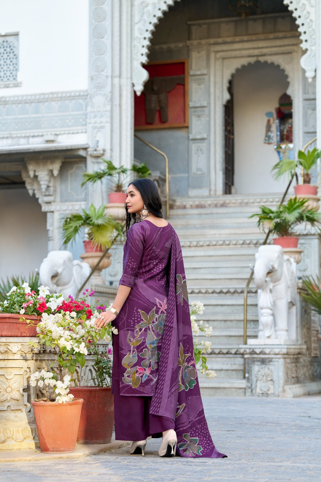 Livaa Elegance” – Printed Roman Silk Salwar Suit