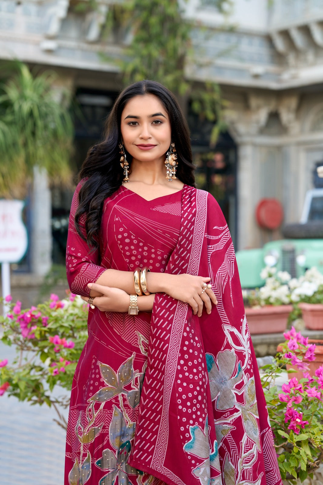 Livaa Elegance” – Printed Roman Silk Salwar Suit