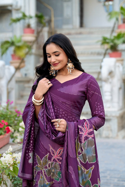 Livaa Elegance” – Printed Roman Silk Salwar Suit