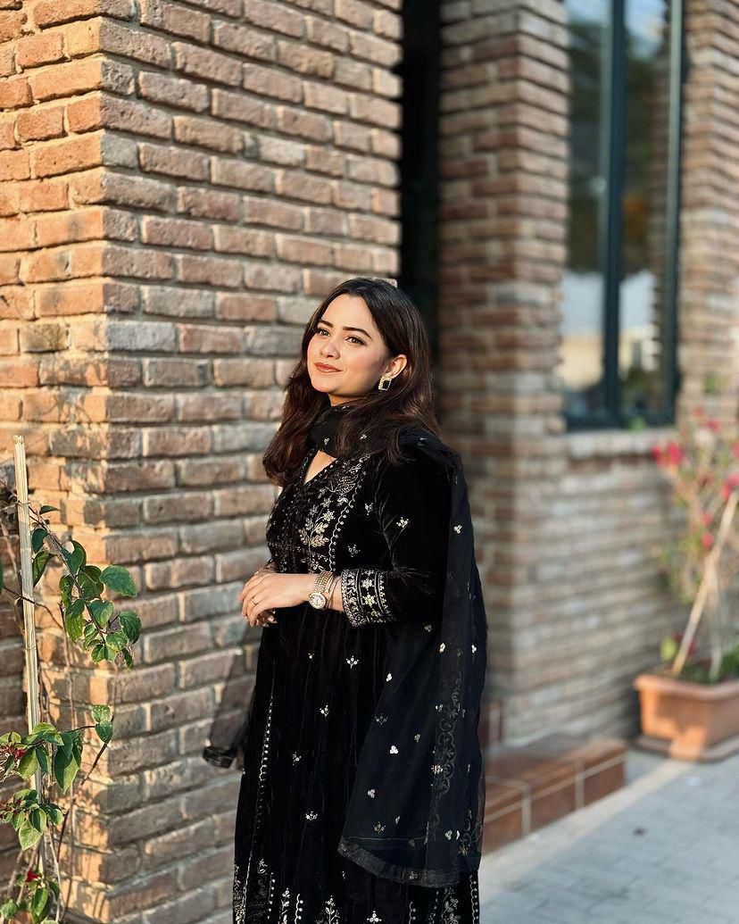 Premium Designer Velvet Embroidered Anarkali Gown Set