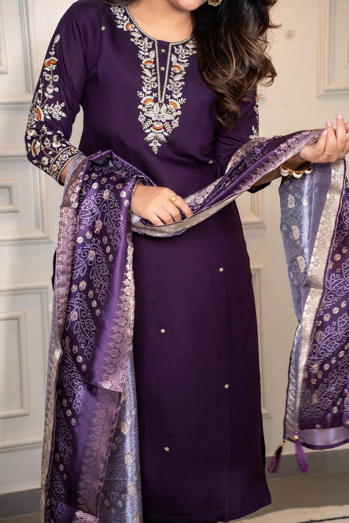Velvette Royale” – Designer Kurti, Pant & Dupatta Set