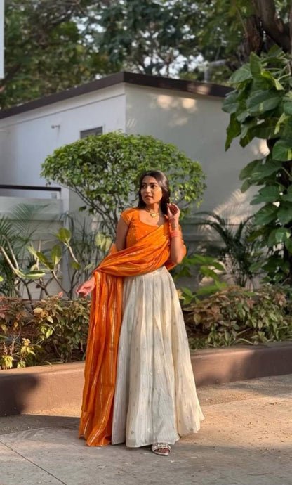 AARADHYA” – Festive Jacquard Silk Lehenga Choli