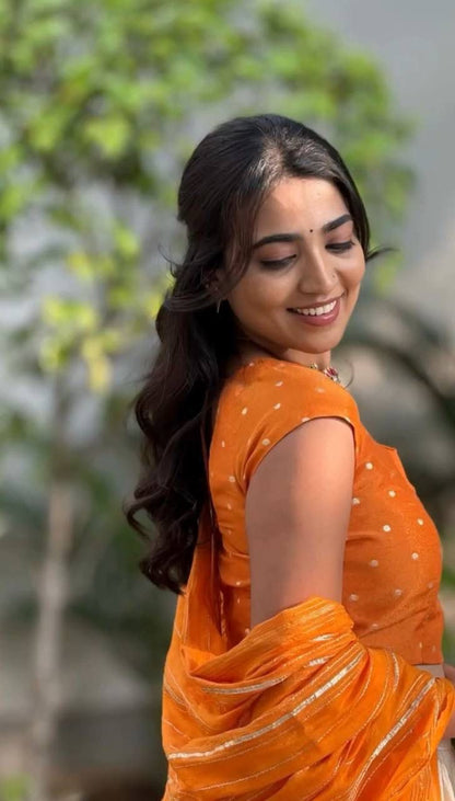 AARADHYA” – Festive Jacquard Silk Lehenga Choli