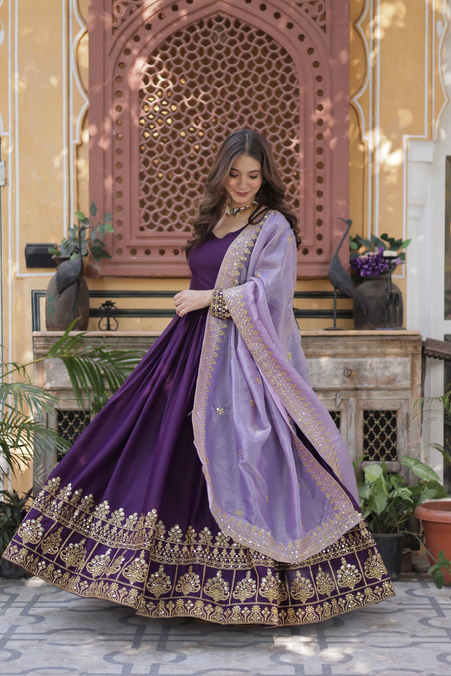 “Royal Amara Purple Gown Set