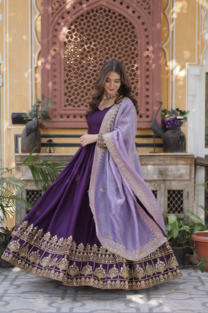 “Royal Amara Purple Gown Set