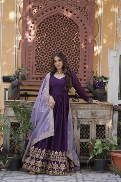 “Royal Amara Purple Gown Set