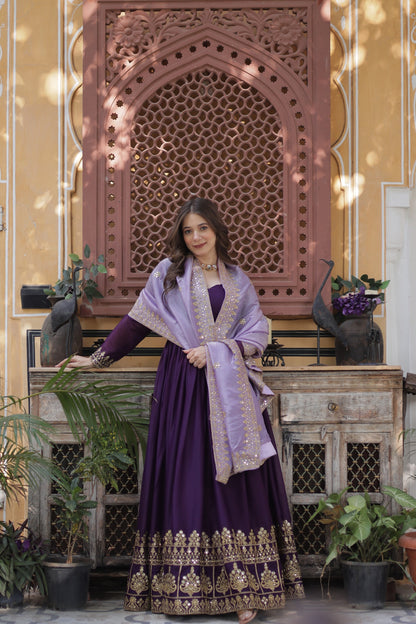 “Royal Amara Purple Gown Set