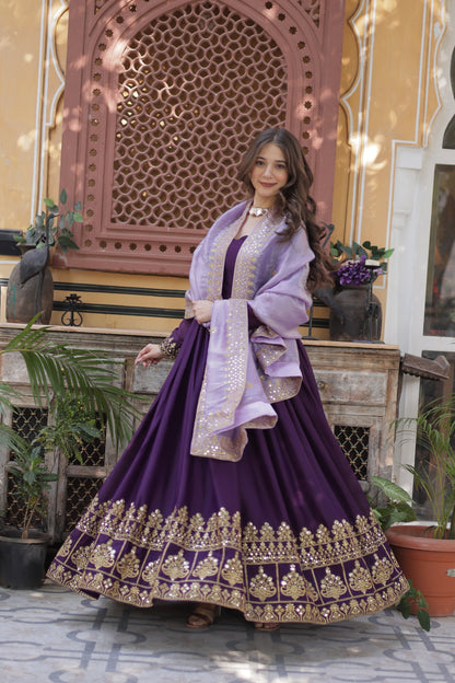 “Royal Amara Purple Gown Set