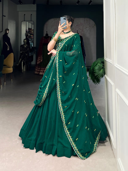 Emerald Grace Georgette Embroidered Lehenga Set