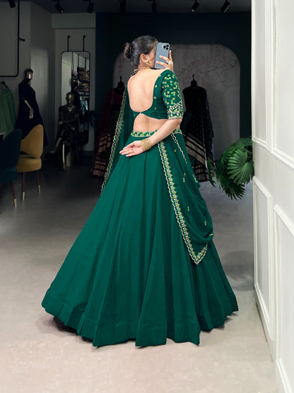 Emerald Grace Georgette Embroidered Lehenga Set