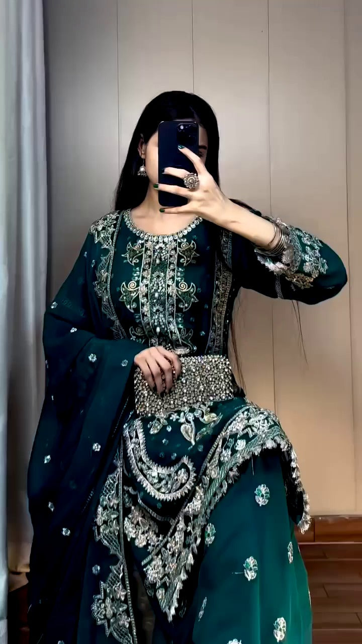 PREMIUM DESIGNER SEQUENCE EMBROIDERED SUIT