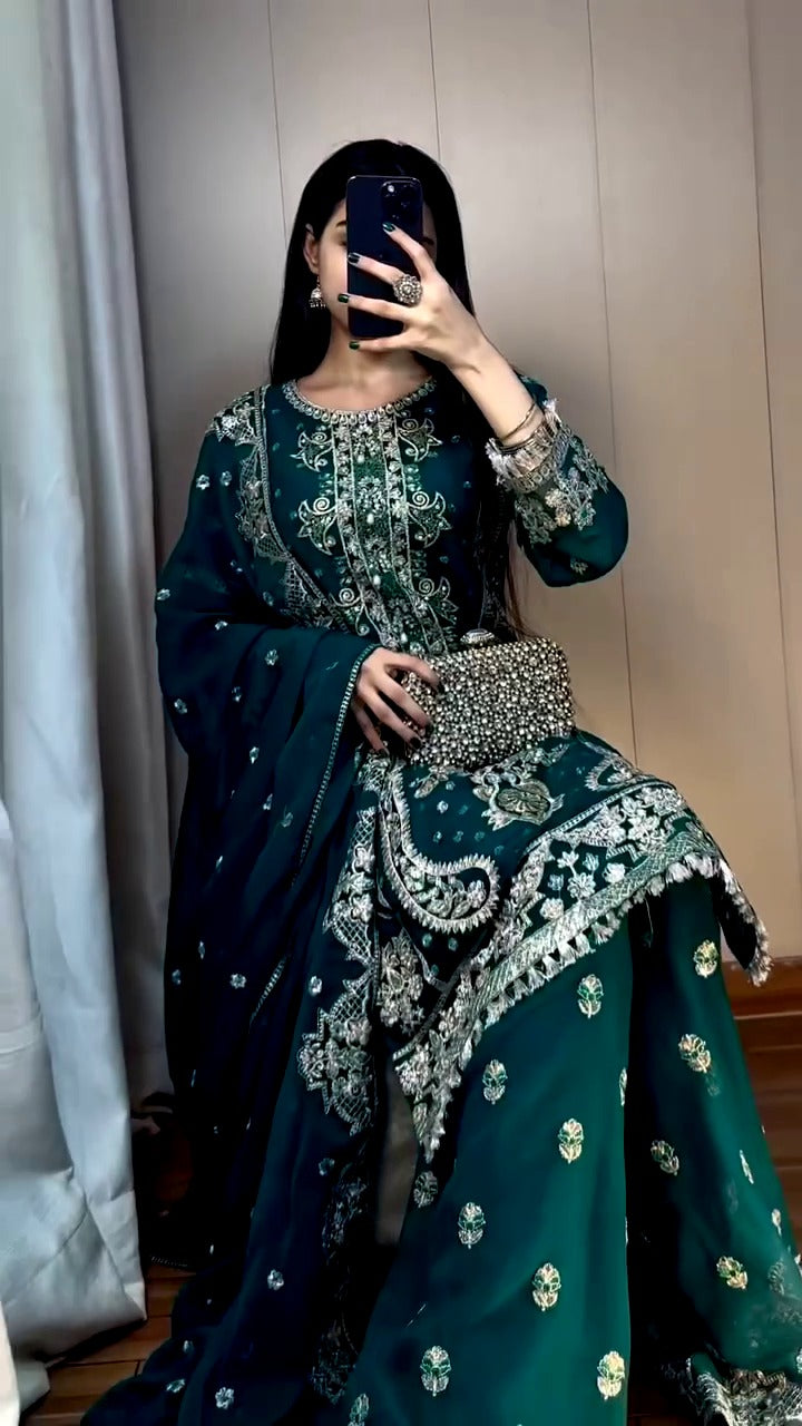 PREMIUM DESIGNER SEQUENCE EMBROIDERED SUIT