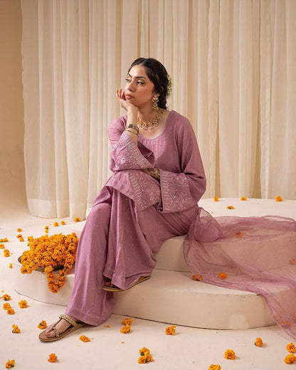 EXCLUSIVE DESIGNER GEORGETTE SEQUENCE EMBROIDERY SUIT